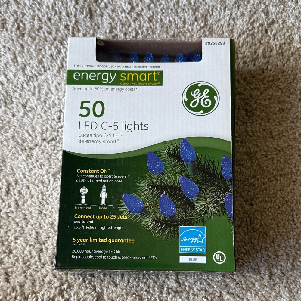 GE Energy Smart 50 LED C-5 Lights Blue